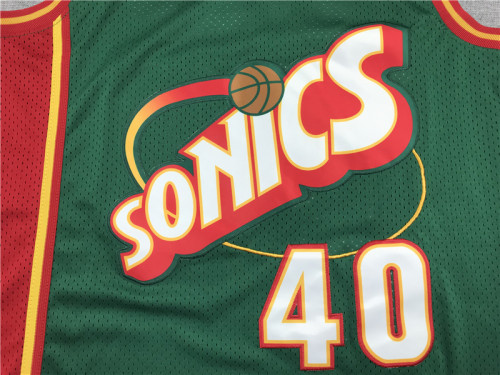 Vintage 95 96 Green Shawn Kemp #40 Seattle SuperSonics Basketball Jersey Sports Shirt Tops