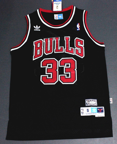Vintage Black Scottie Pippen #33 Chicago Bulls Basketball Jersey Sports Shirt Tops 