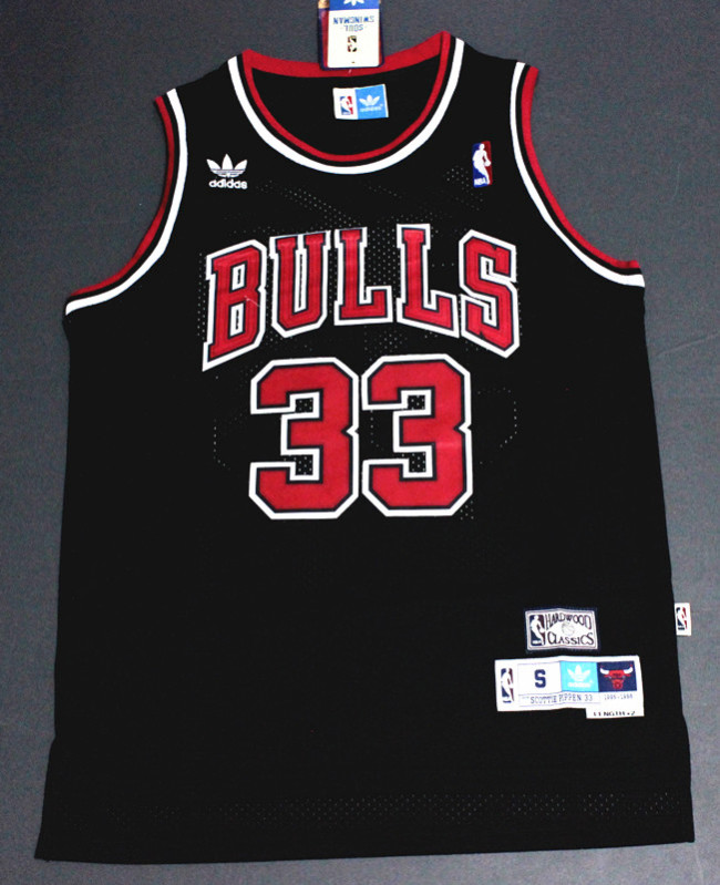 Vintage Black Scottie Pippen #33 Chicago Bulls Basketball Jersey Sports Shirt Tops 