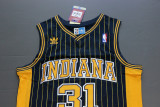 Retro Dark Blue Stripes Reggie Miller #31 Indiana Pacers Basketball Jersey Sports Shirt Tops 
