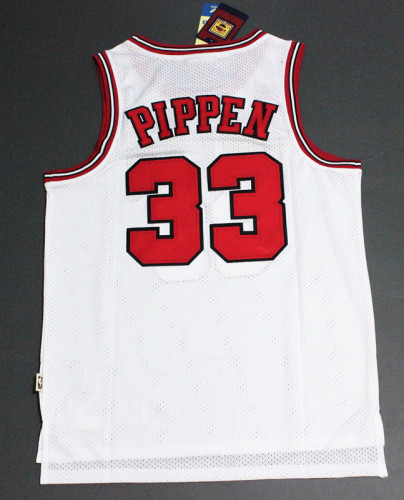 Vintage White Scottie Pippen #33 Chicago Bulls Basketball Jersey Sports Shirt Tops