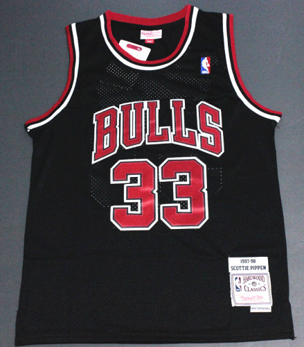 Vintage 1998 Black Scottie Pippen #33 Chicago Bulls Basketball Jersey Sports Shirt Tops 