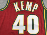 Vintage 95 96 Red Shawn Kemp #40 Seattle SuperSonics Basketball Jersey Sports Shirt Tops