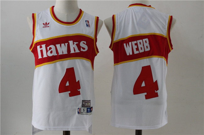 Spud Webb #4 Atlanta Hawks Basketball Jersey Sports Shirt Tops 