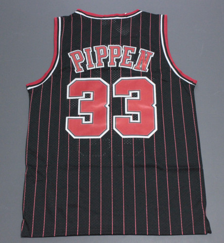 Retro 95 96 Blue Label Black Stripes Scottie Pippen #33 Chicago Bulls Basketball Jersey Sports Shirt Tops 