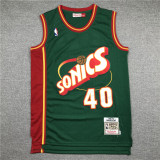 Vintage 95 96 Green Shawn Kemp #40 Seattle SuperSonics Basketball Jersey Sports Shirt Tops