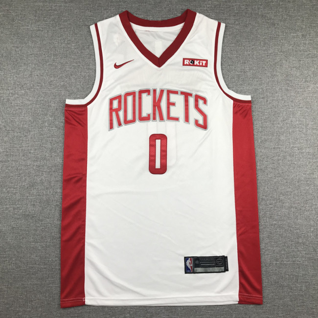 City Version White Russell Westbrook #0 Houston Rockets Basketball Jersey Sports Shirt Tops 
