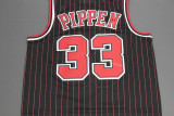 Retro Black Stripes Scottie Pippen #33 Chicago Bulls Basketball Jersey Sports Shirt Tops 