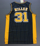 Retro Dark Blue Stripes Reggie Miller #31 Indiana Pacers Basketball Jersey Sports Shirt Tops 