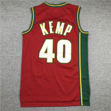 Vintage 95 96 Red Shawn Kemp #40 Seattle SuperSonics Basketball Jersey Sports Shirt Tops