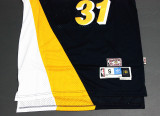Retro Dark Blue Yellow White Color Matching Reggie Miller #31 Indiana Pacers Basketball Jersey Sports Shirt Tops 