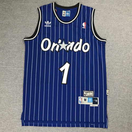 Vintage Blue Tracy McGrady #1 Orlando Magic Basketball Jersey Sports Shirt Tops 