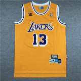 Vintage Yellow Wilt Chamberlain #13 Los Angeles Lakers Basketball Jersey Sports Shirt Tops 