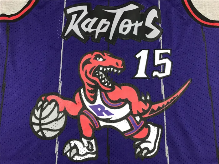 Retro 98 99 Vince Carter #15 Toronto Raptors Basketball Jersey Stitched Purple