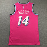 City Version Pink Tyler Herro #14 Miami Heat Basketball Jersey Sports Shirt Tops 