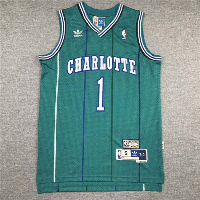 Retro Tyrone Bogues #1 Charlotte Hornets Basketball Jersey Sports Shirt Tops 