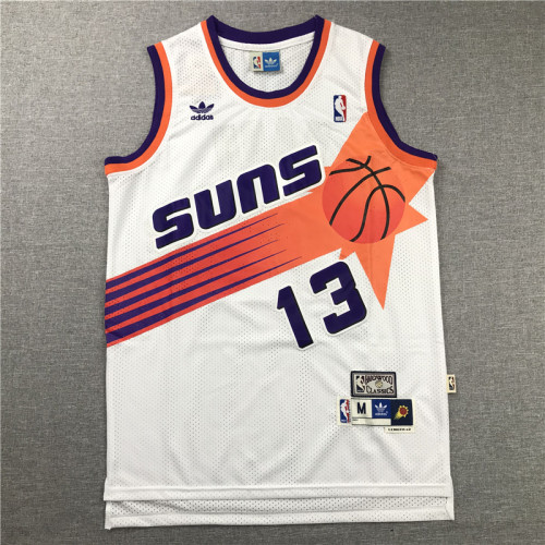 Vintage White Steve Nash #13 Phoenix Suns Basketball Jersey Sports Shirt Tops 