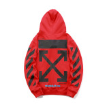 OFF Arrow Diagonal Stripe Mona Lisa Sweater Men and Women Couple Hooded Sweater