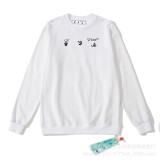 Off OW White Gradient Arrow Print Pullover Sweatshirt Thin Round Neck Jacket