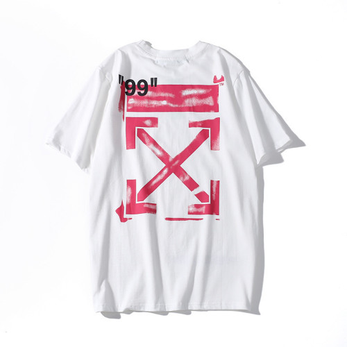 Summer OFF OW WHITE 99 Graffiti Short Sleeve T-Shirt Loose Round Neck