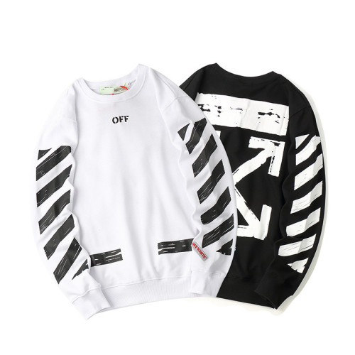 New OFF OW Sweater Men and Women Loose Round Neck Pullover Bottoming Sweater