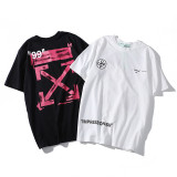 Summer OFF OW WHITE 99 Graffiti Short Sleeve T-Shirt Loose Round Neck
