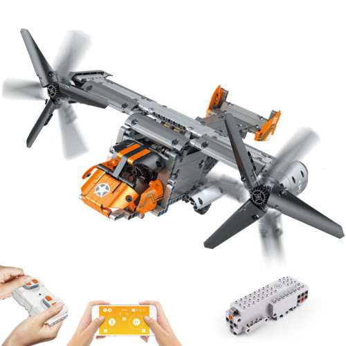 Remote Control Building Block Osprey Transport Aircraft Mechanical Group Building Block Assembly Model