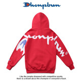 2021 New Champion Behind The Big Printed Cotton Fleece Hooded Sweater