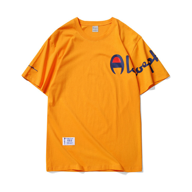 Champion Summer Crew Neck Short Sleeve T-Shirt Embroidered Men's