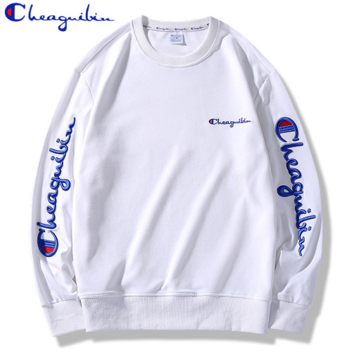 Champion Embroidered Couple Casual Long Sleeve T-Shirt