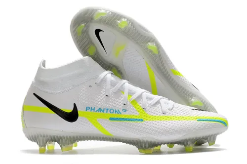 Nike High/Low Phantom GT2 Waterproof White Green Full Knit FG Football Boots
