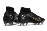 Nike Assassin 14th and a half generation high-top black Shadow series full knitted waterproof SG football boots