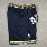 Pocket Pants Grizzly Grizzlies Dark Blue Urban Edition Basketball Shorts Stitched