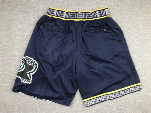 Pocket Pants Grizzly Grizzlies Dark Blue Urban Edition Basketball Shorts Stitched