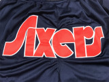 Dark Blue City Edition Pocket Pants 76ers Basketball Shorts Stitched