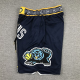 Pocket Pants Grizzly Grizzlies Dark Blue Urban Edition Basketball Shorts Stitched