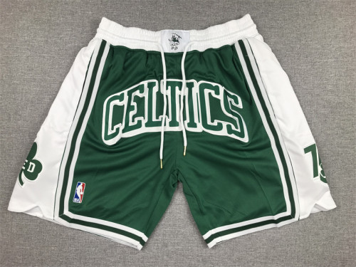 Pocket Pants Celtic Green City Edition Basketball Shorts Stitched