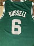 Hot Sale Celtics No. 6 Russell Retro Basketball Jersey
