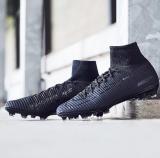 Nike Assassin Classic Super A11 Eleventh Generation High Top Flying Line FG Nails All Black Reflective Color Football Shoes