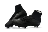 Nike Assassin Classic Super A11 Eleventh Generation High Top Flying Line FG Nails All Black Reflective Color Football Shoes