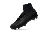 Nike Assassin Classic Super A11 Eleventh Generation High Top Flying Line FG Nails All Black Reflective Color Football Shoes