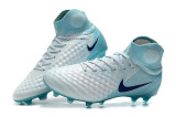 Ghost brand second-generation obra top 3D woven surface ice blue/green  ACC waterproof  high-top FG spike football shoes