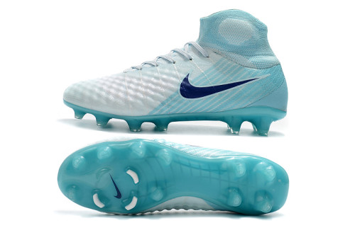 Ghost brand second-generation obra top 3D woven surface ice blue/green  ACC waterproof  high-top FG spike football shoes