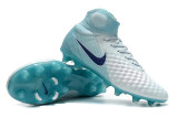 Ghost brand second-generation obra top 3D woven surface ice blue/green  ACC waterproof  high-top FG spike football shoes