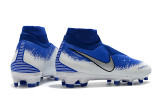 Nike Blue and White Dark Evil Generation Full Knitted Waterproof Seamless Socks FG Football Boots