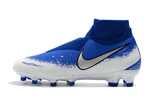Nike Blue and White Dark Evil Generation Full Knitted Waterproof Seamless Socks FG Football Boots