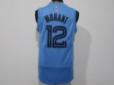 Grizzlies No. 12 Morant 75th Anniversary Blue Basketball Jersey Sports Shirt Tops