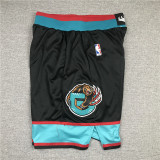 New Grizzlies Black Basketball Shorts Stitched