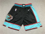 New Grizzlies Black Basketball Shorts Stitched