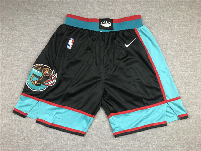 New Grizzlies Black Basketball Shorts Stitched